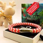 Armband SeaKing XMAS Edition – rot-weißes Segeltau-Armband mit starkem Magnetverschluss in exklusiver Geschenkverpackung