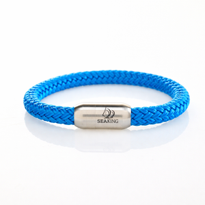 Armband SeaKing Atlantic Pulse aus echtem Segeltau mit Magnetverschluss, handgefertigt in Deutschland
