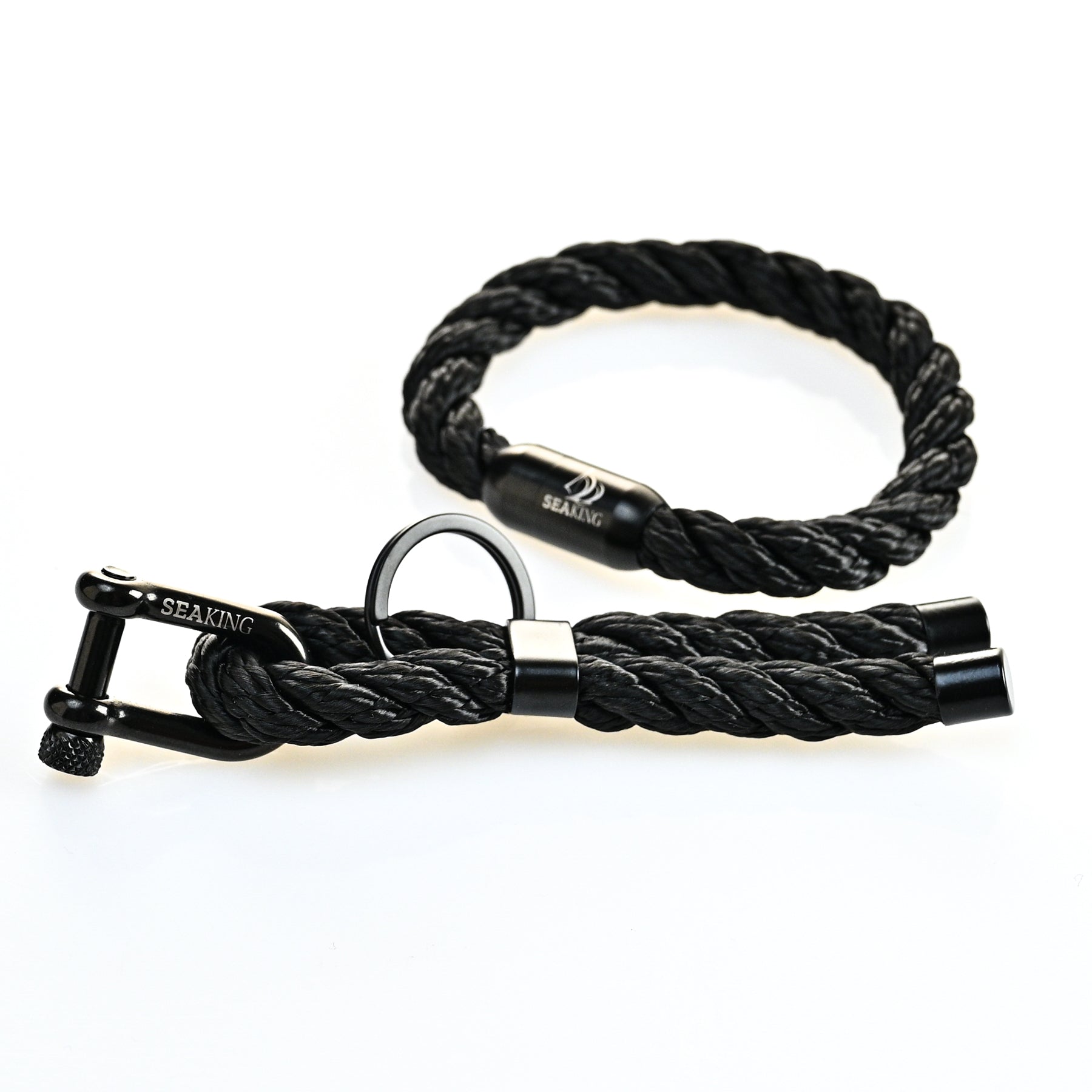 Black Twist Set Armband mit Edelstahl Magnetverschluss handgefertigt
