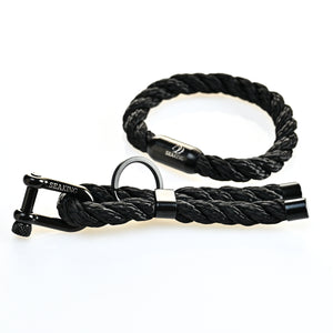 Black Twist Set Armband mit Edelstahl Magnetverschluss handgefertigt
