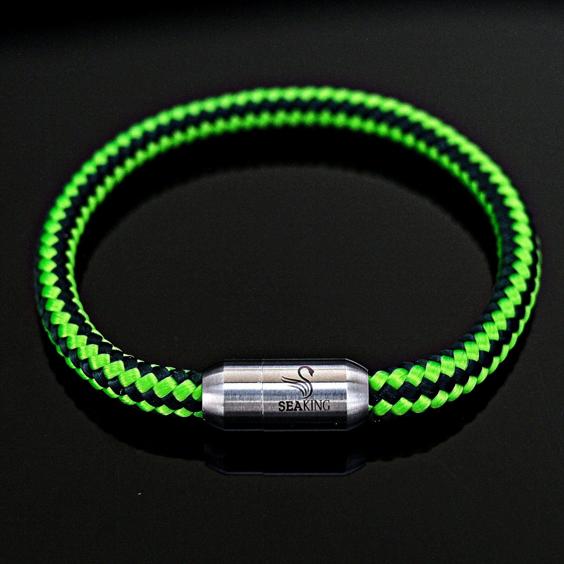 Handgefertigt Armband SeaKing Neon Grün mit Magnetverschluss