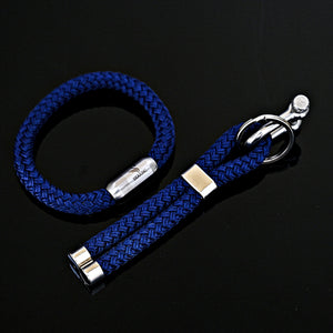 Dark Blue Set Armband handgefertigt mit Edelstahl Magnetverschluss