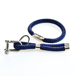 Dark Blue Set Armband handgefertigt mit Edelstahl Magnetverschluss
