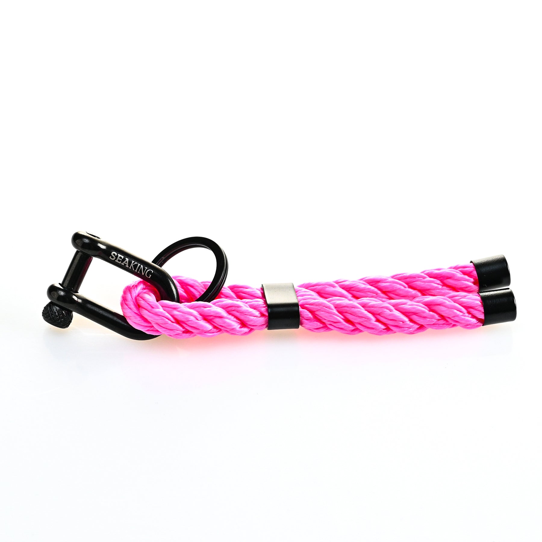 SeaKing Armband pink schwarz aus 8 mm Segeltau mit Magnetverschluss
