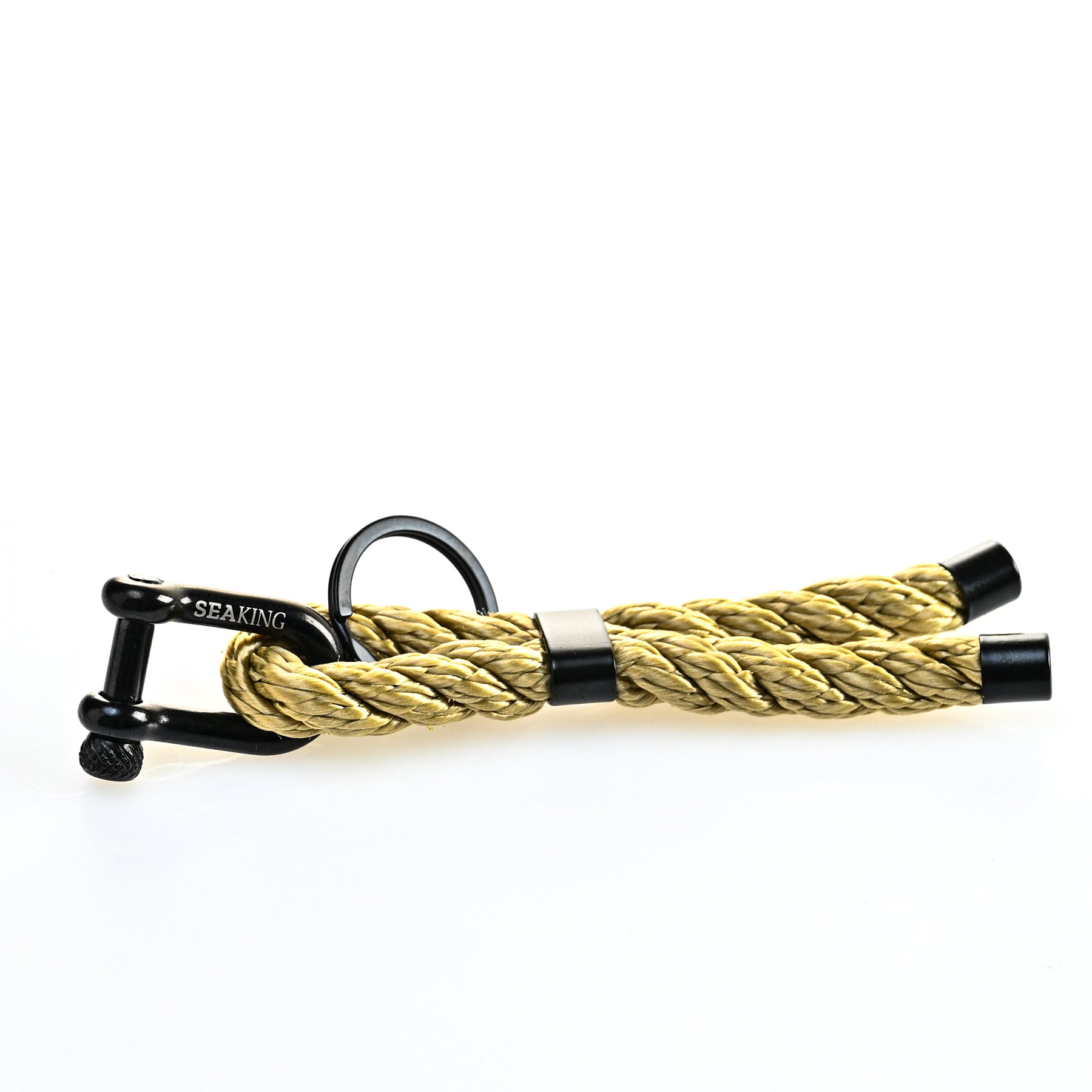 Geschenkset Gold Twist aus maritimem Seil mit schwarzem Magnetverschluss
