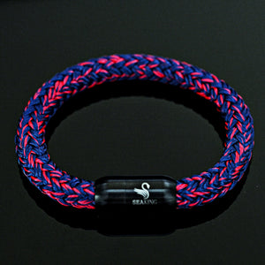 Armband Marine Ruby – handgefertigt aus 8 mm Segeltau mit starkem Magnetverschluss