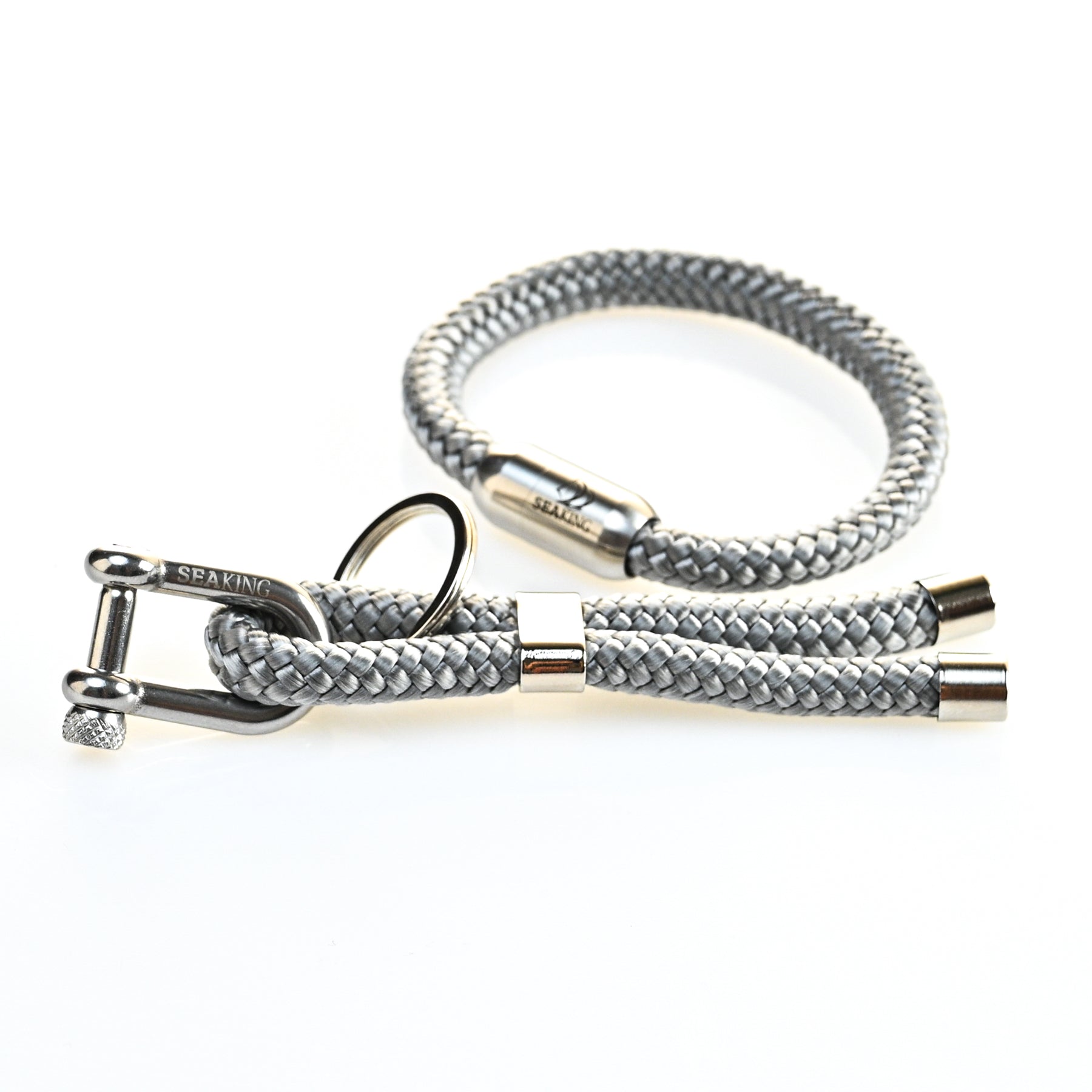 Silber-Schwarzes Seilarmband
