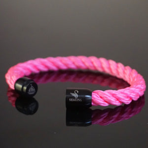 SeaKing Armband pink schwarz aus 8 mm Segeltau mit Magnetverschluss