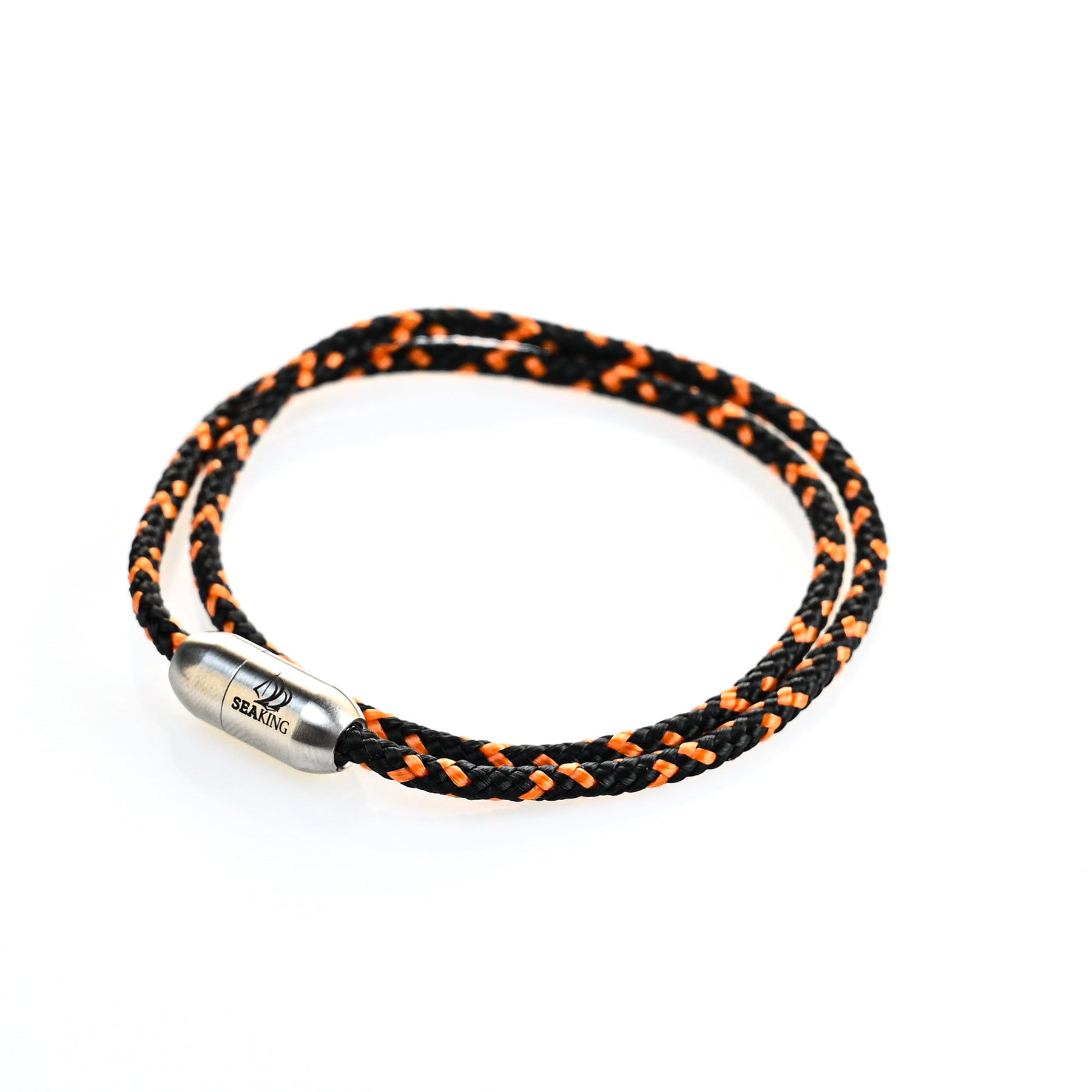 armband seaking traunsee alexander schwarz orange segeltau detailaufnahme
