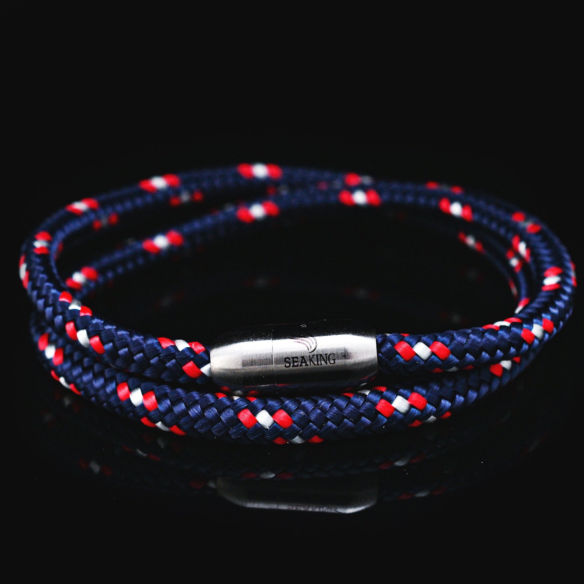 armband seaking traunsee der amerikaner blau rot weiss segeltau magnetverschluss