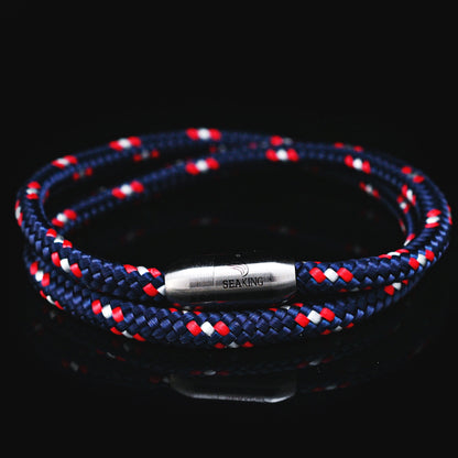 armband seaking traunsee der amerikaner blau rot weiss segeltau magnetverschluss