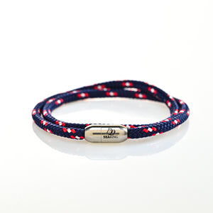 armband seaking traunsee der amerikaner blau rot weiss segeltau magnetverschluss
