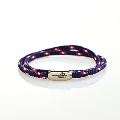 armband seaking traunsee der amerikaner blau rot weiss segeltau magnetverschluss
