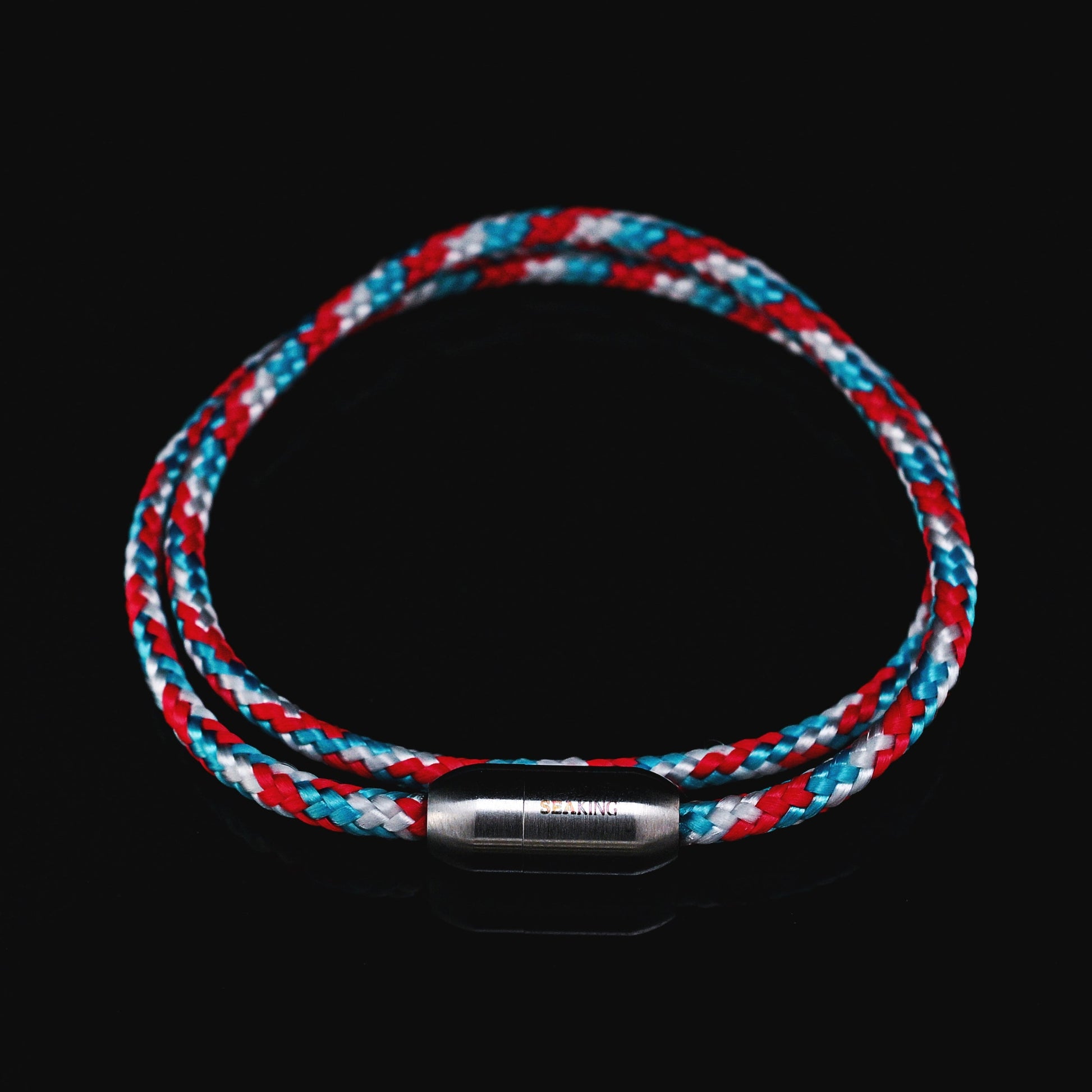 armband seaking traunsee natalie rot türkis weiss segeltau magnetverschluss