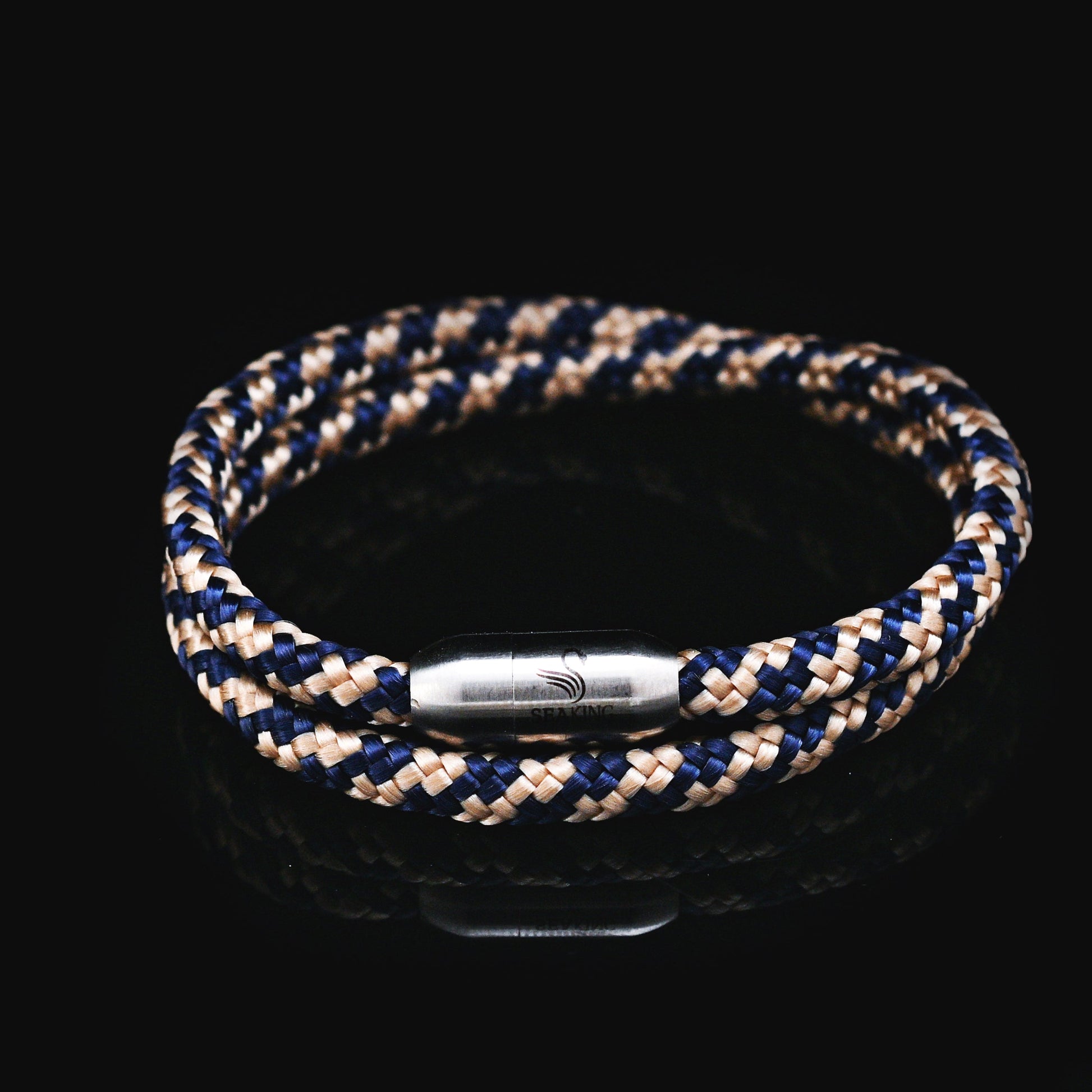 armband seaking traunsee vincent beige navy segeltau magnetverschluss