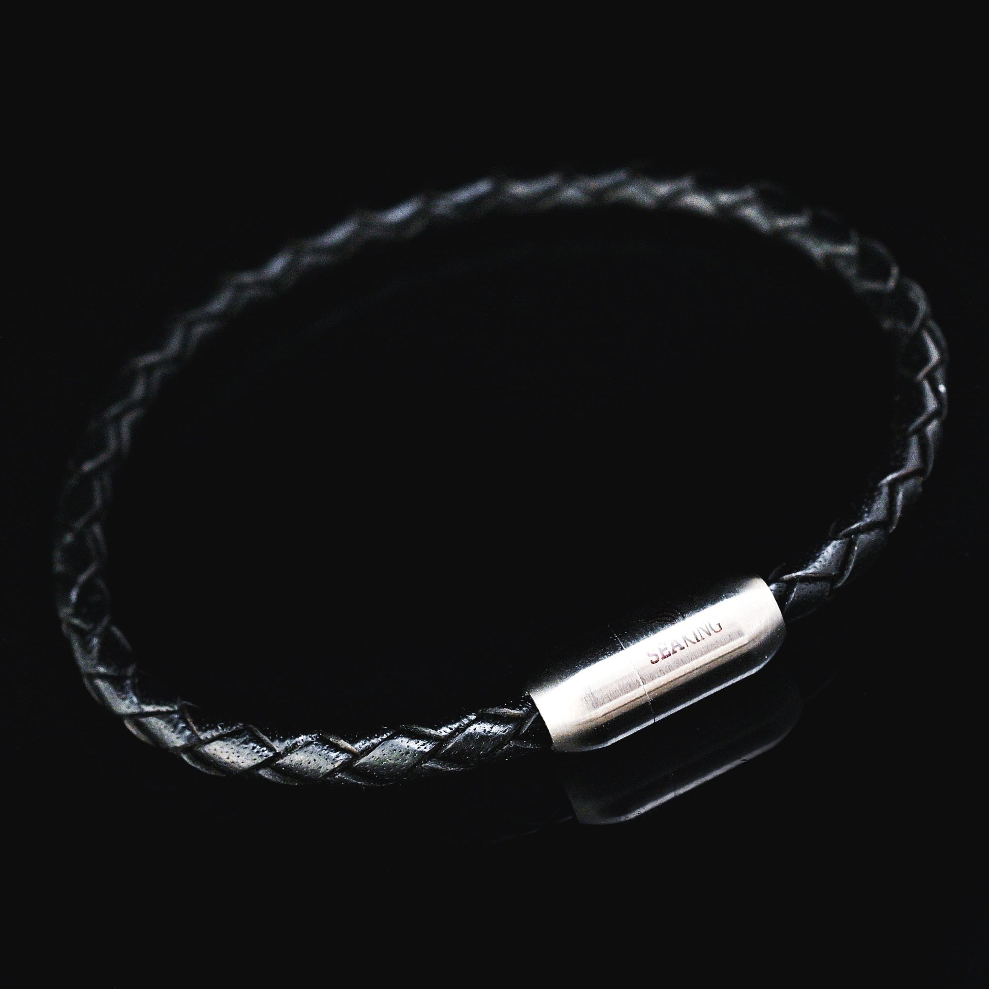 armband seaking eternalblack lederarmband magnetisch elegant schwarz