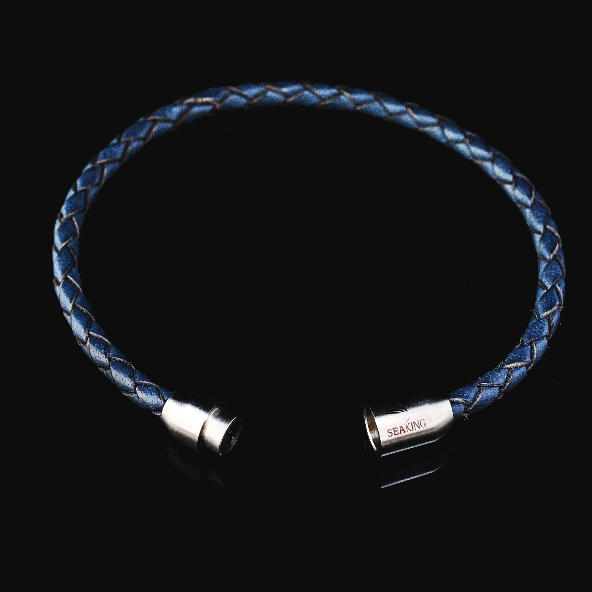 armband seaking godfather nautisch blau leder geflochten handgefertigt