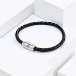 Armband SeaKing GODFATHER Obsidian Brew aus echtem Leder mit Magnetverschluss
