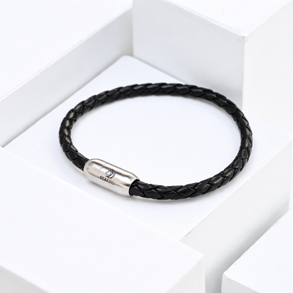 Armband SeaKing GODFATHER Obsidian Brew aus echtem Leder mit Magnetverschluss
