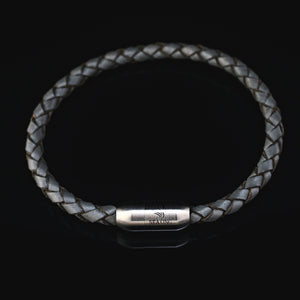 armband seaking shadowcharcoal anthrazit leder geflecht edelstahlverschluss