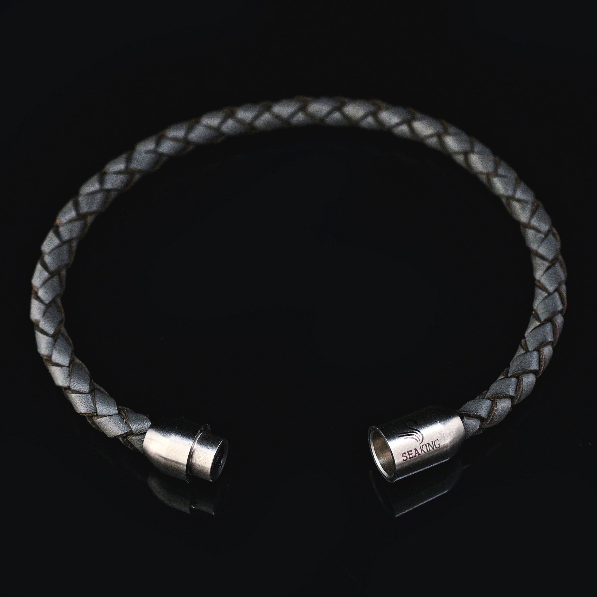armband seaking lederarmband shadowcharcoal handgefertigt edelstahl