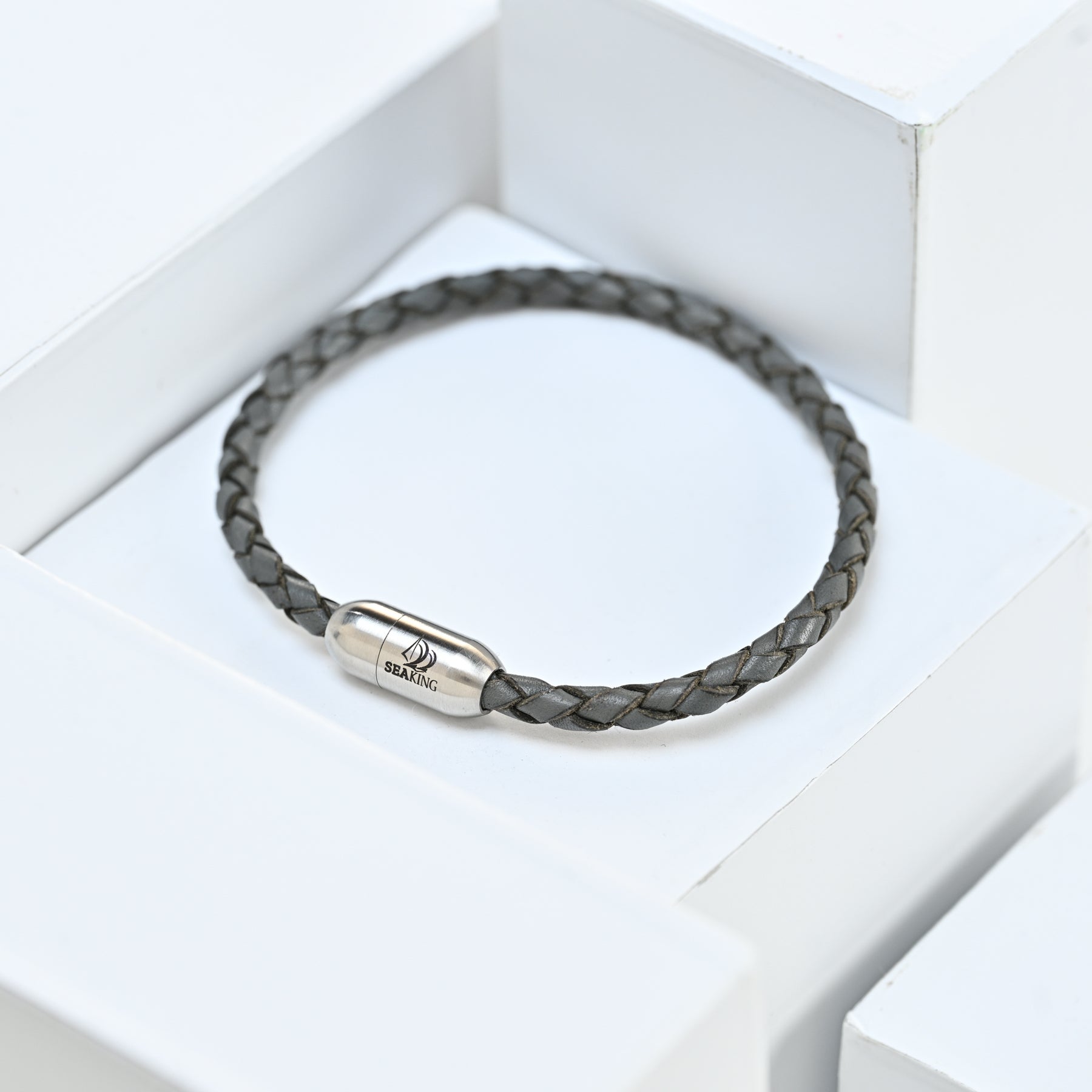 armband seaking godfather shadowcharcoal grau lederarmband magnetverschluss