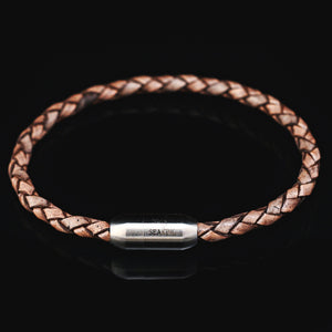 armband seaking leder geflochten slatewhisper beige edelstahlverschluss