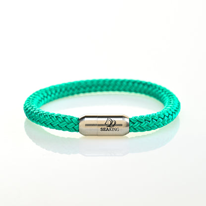 handgefertigt Armband SeaKing Green Mist aus Segeltau 6mm
