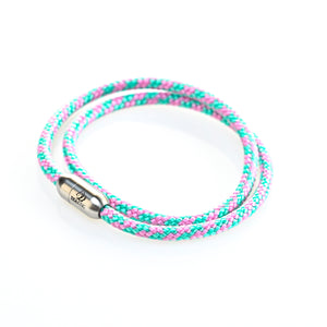 Detailansicht: SeaKing Armband Melissa in Pink, Türkis und Dunkelblau
