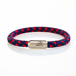 handgefertigt Armband SeaKing Red Marine aus 6 mm Segeltau
