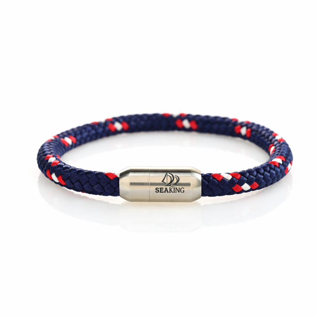 SeaKing Armband Der Amerikaner – rot-blau & handgefertigt
