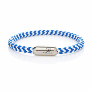 handgefertigt Armband SeaKing Kalimera blau-weiß
