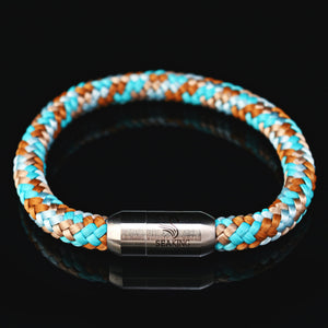 handgefertigt Armband SeaKing Komet orange-blau