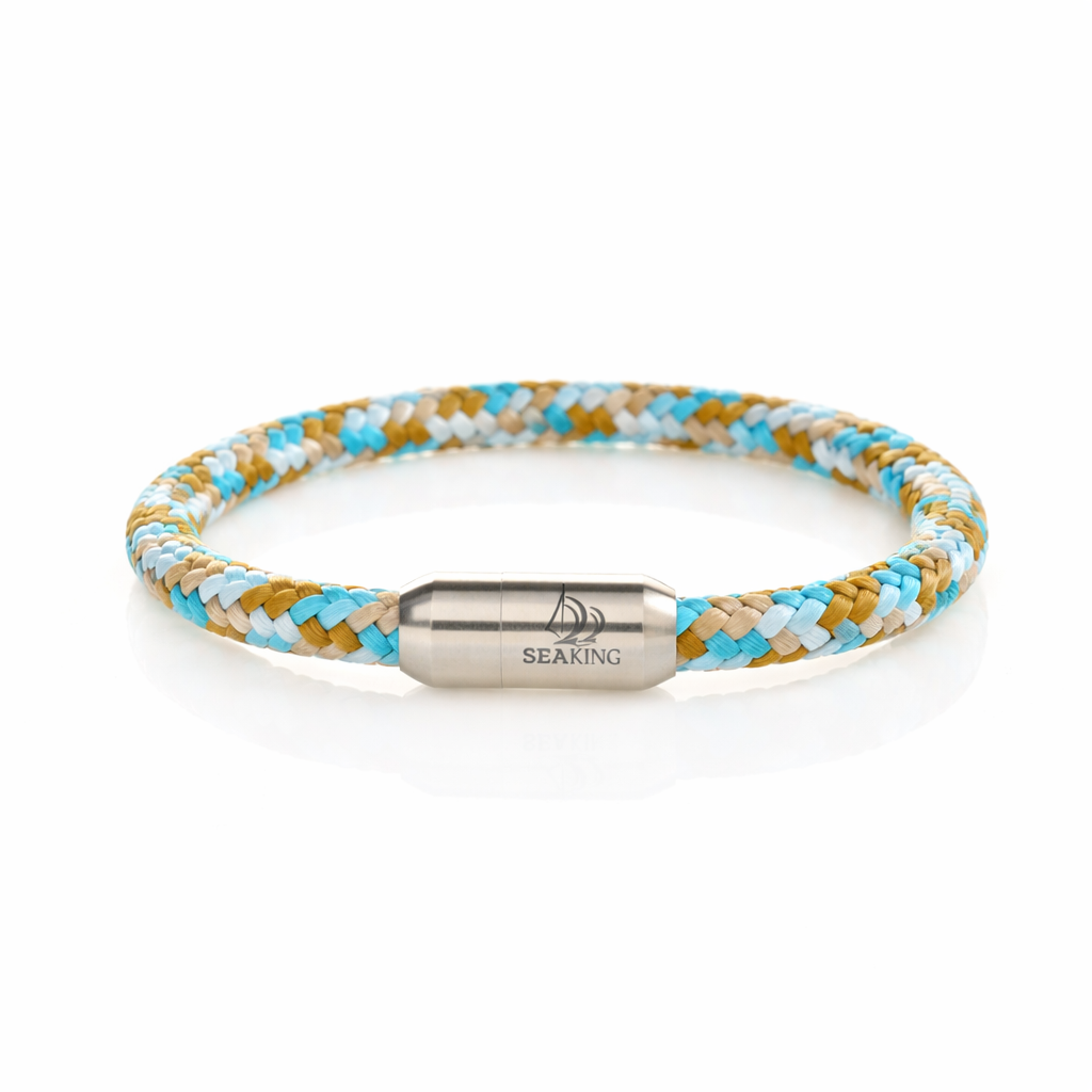 handgefertigt Armband SeaKing Komet orange-blau
