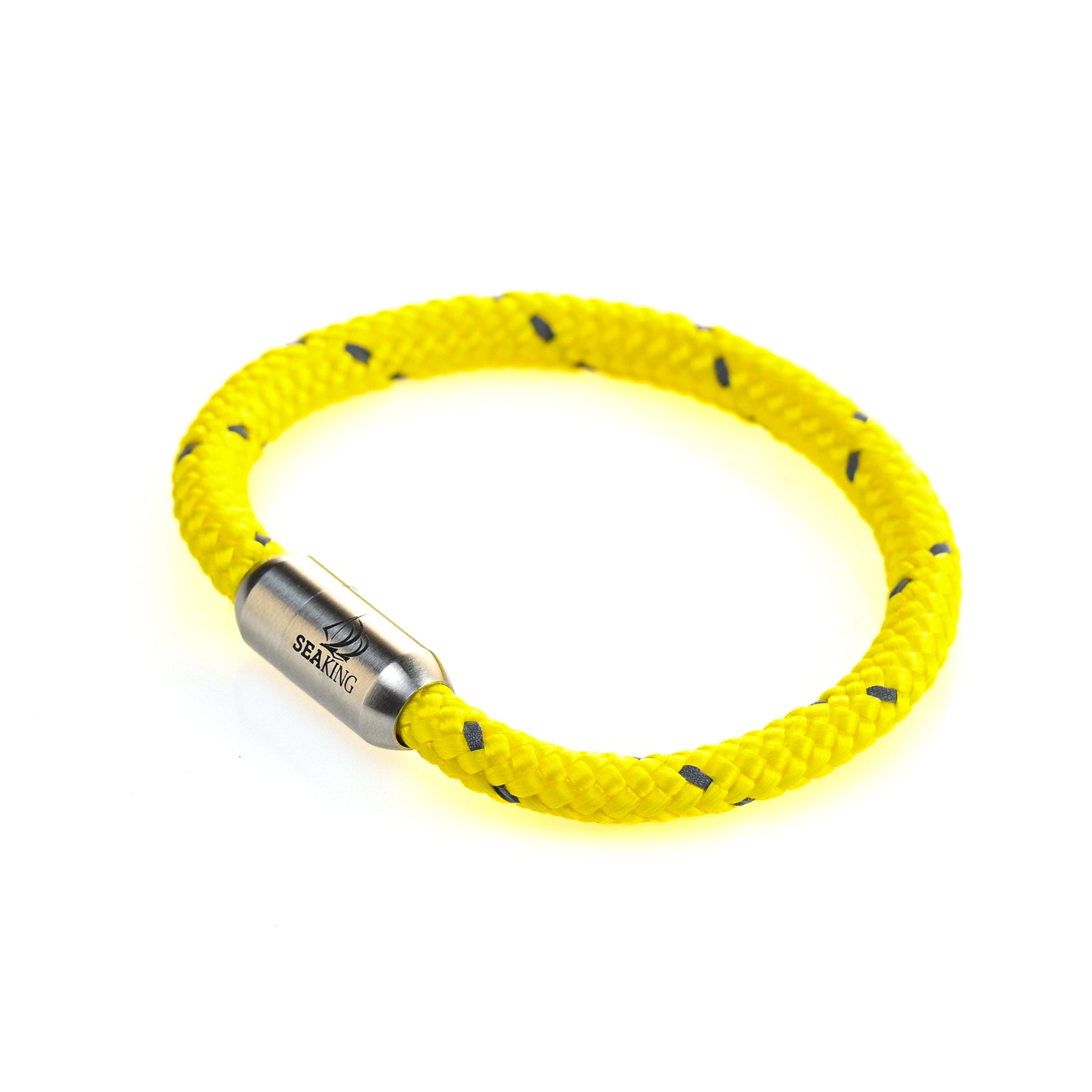 Handgefertigt Armband SeaKing BODENSEE – Dunkelblau Weiß Design mit Edelstahlverschluss
