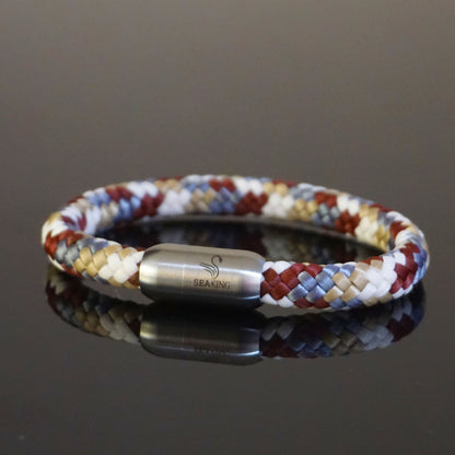 Segeltau Armband Herren Cappuccino 8mm Magnetverschluss